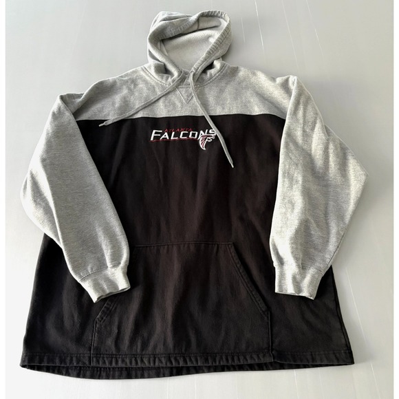 NFL Other - NFL‎ Atlanta Falcons Hoodie Mens 2XL Gray & Black Sweatshirt Kangeroo Pocket XXL